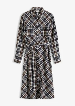 Vestido camisero de franela suave