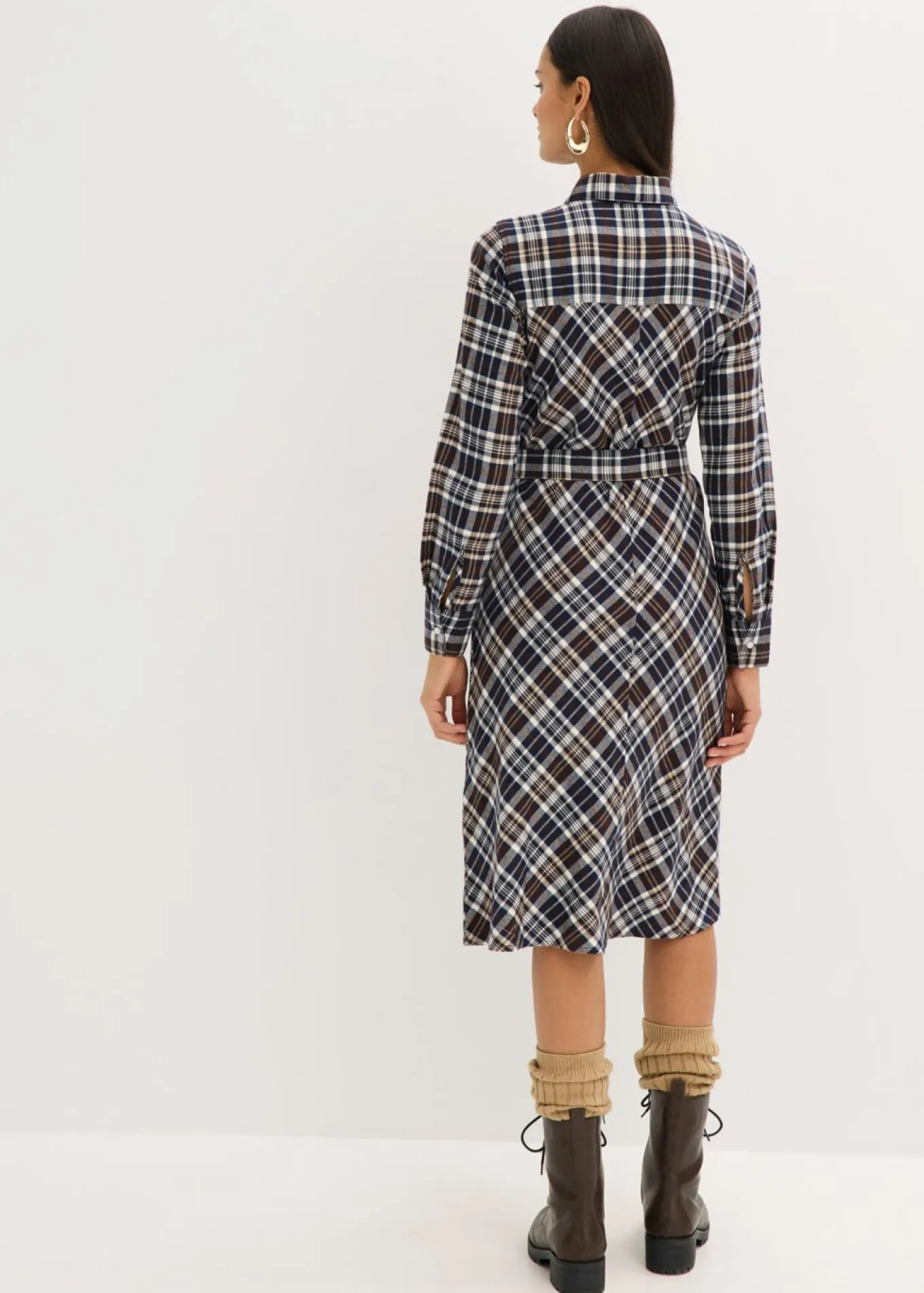 Vestido camisero de franela suave