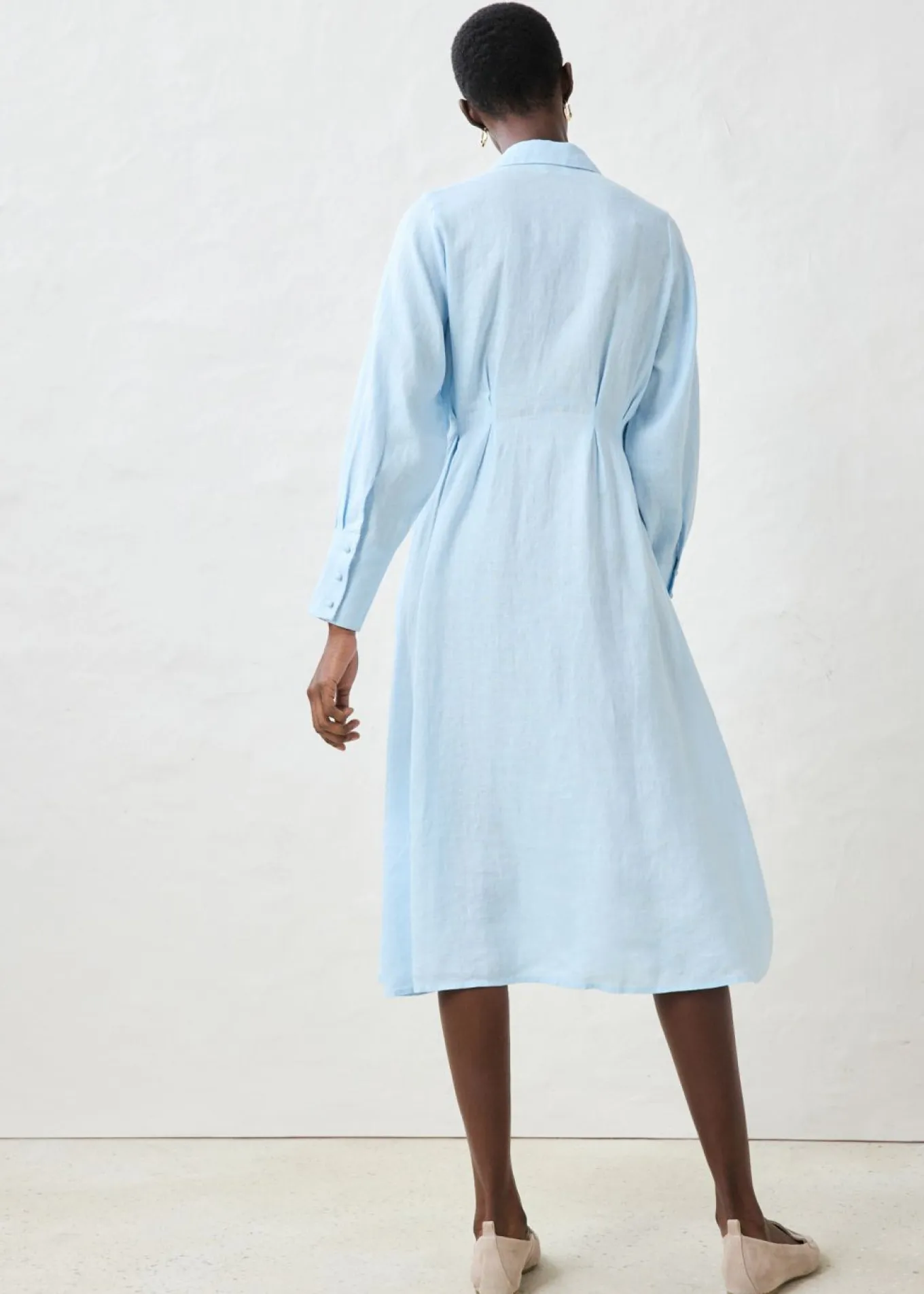 Vestido camisero de lino puro