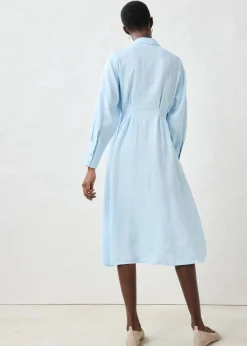 Vestido camisero de lino puro