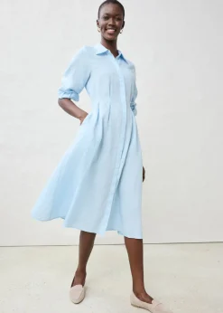 Vestido camisero de lino puro