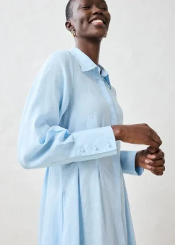 Vestido camisero de lino puro