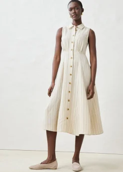Vestido camisero de lino puro