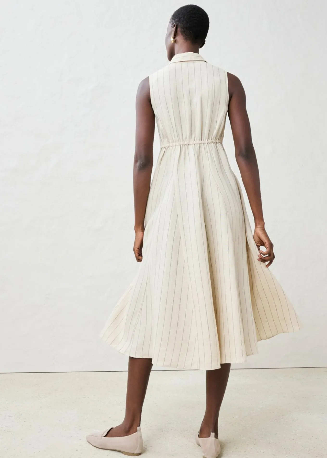 Vestido camisero de lino puro