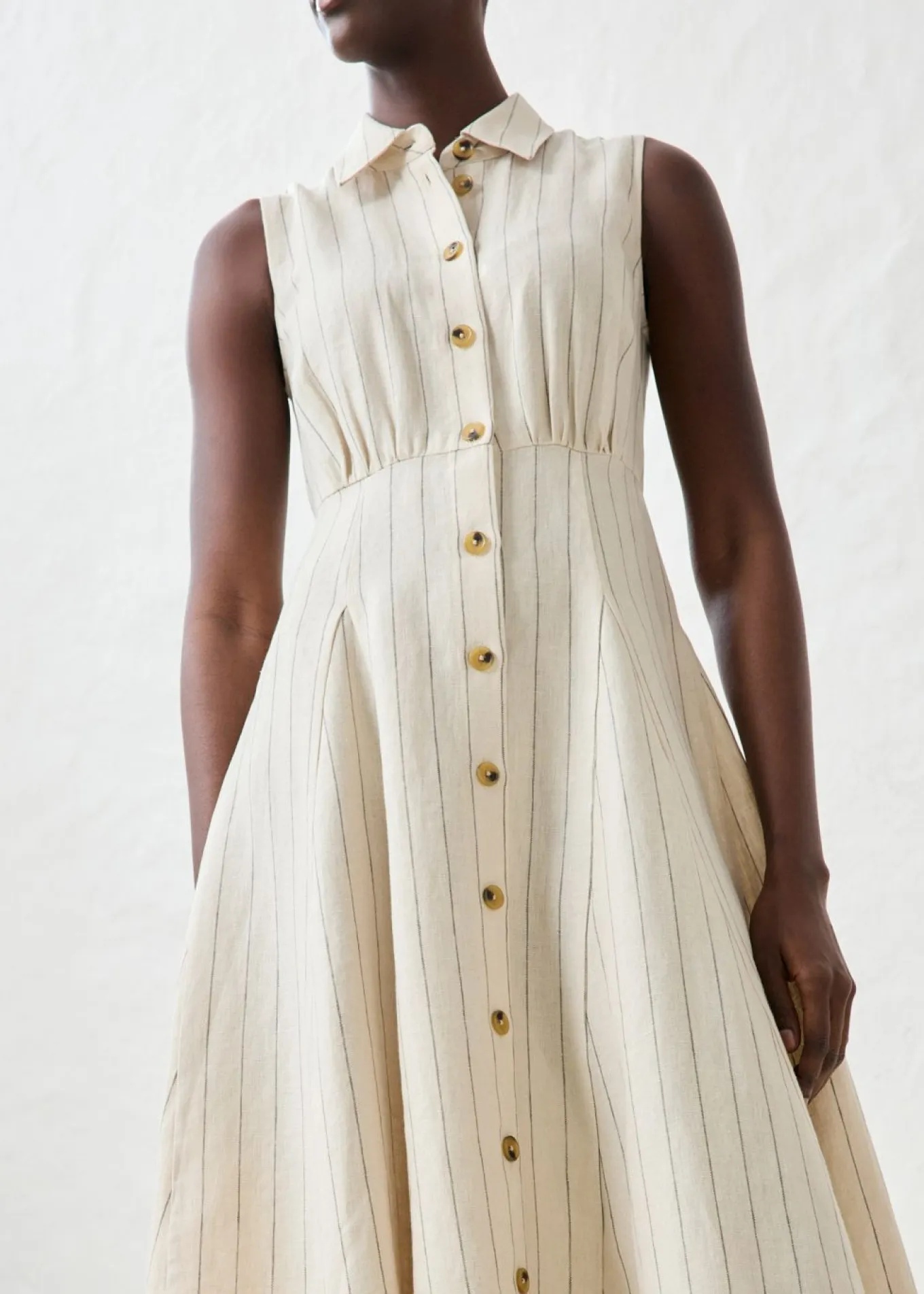 Vestido camisero de lino puro
