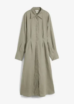 Vestido camisero de lino puro
