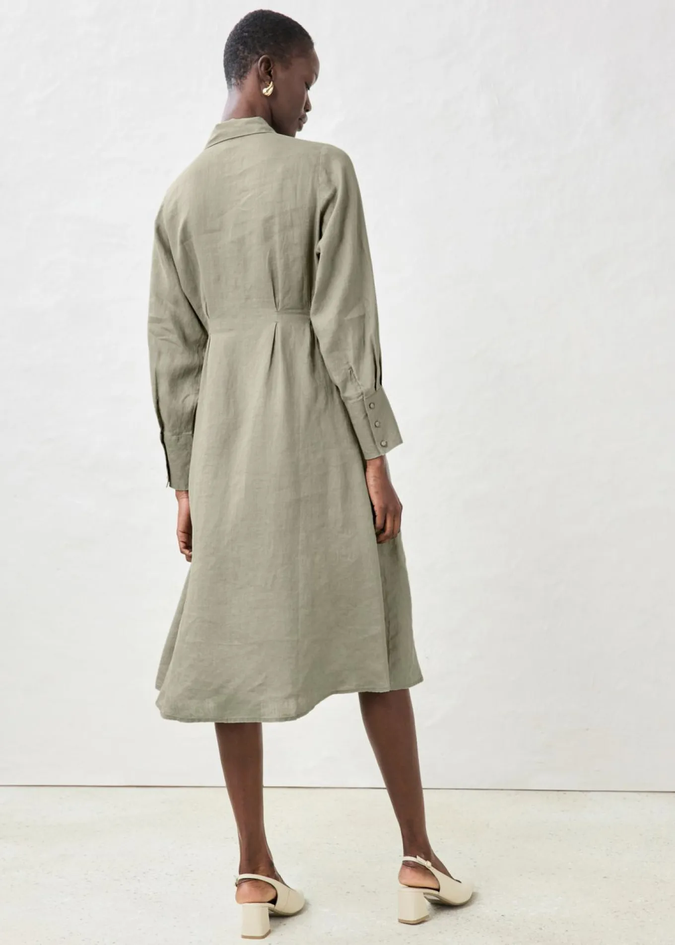 Vestido camisero de lino puro
