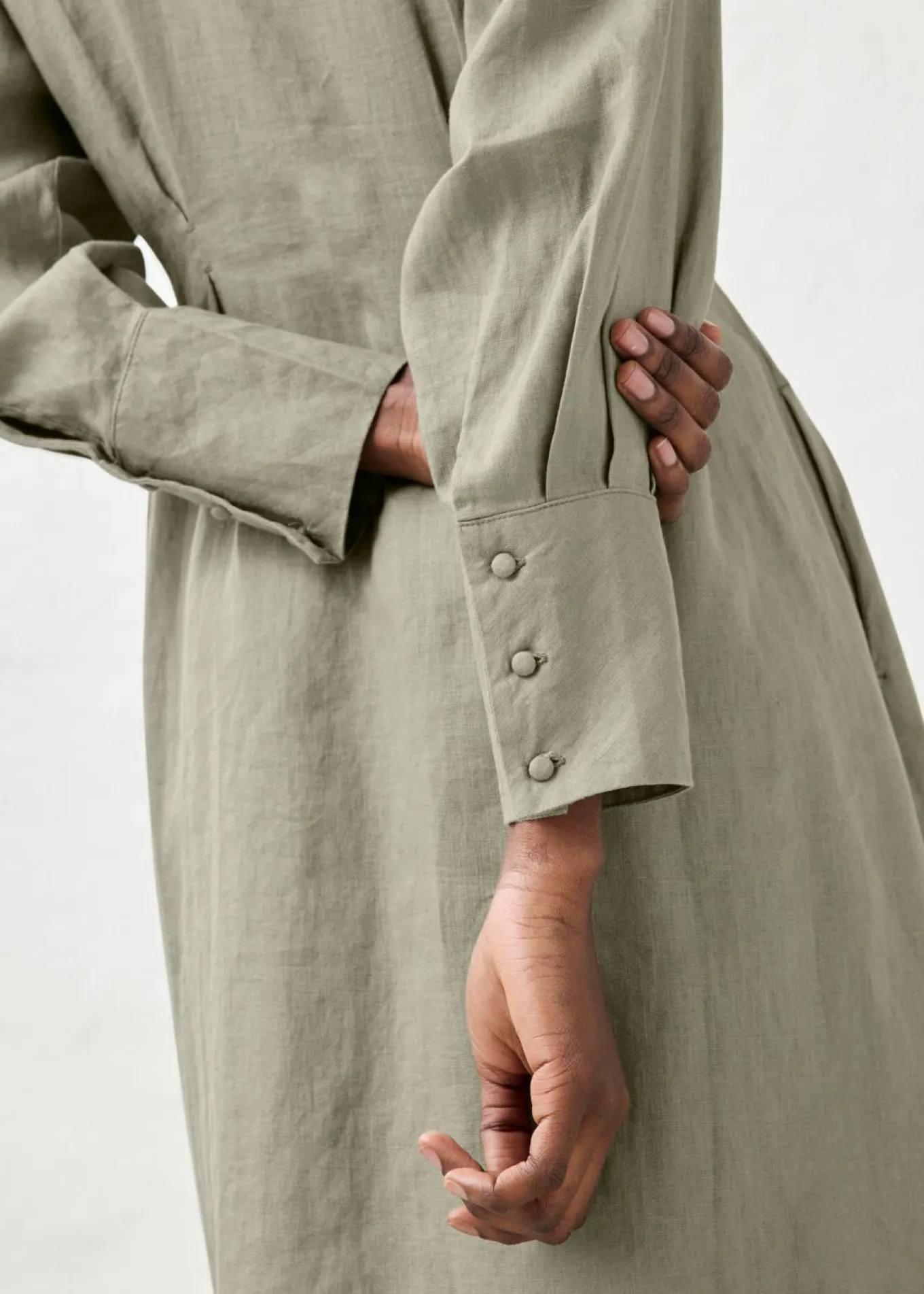 Vestido camisero de lino puro