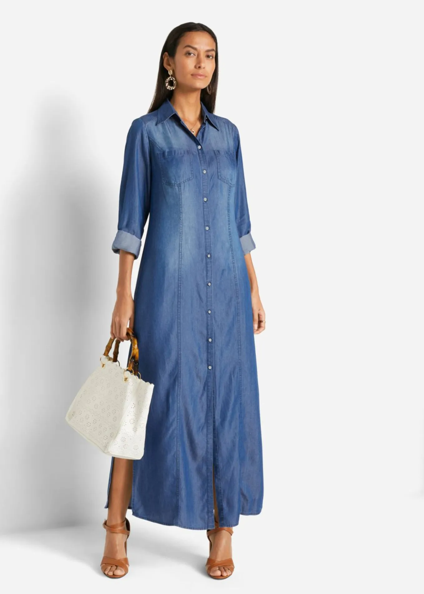 Vestido camisero de lyocell TENCEL鈩