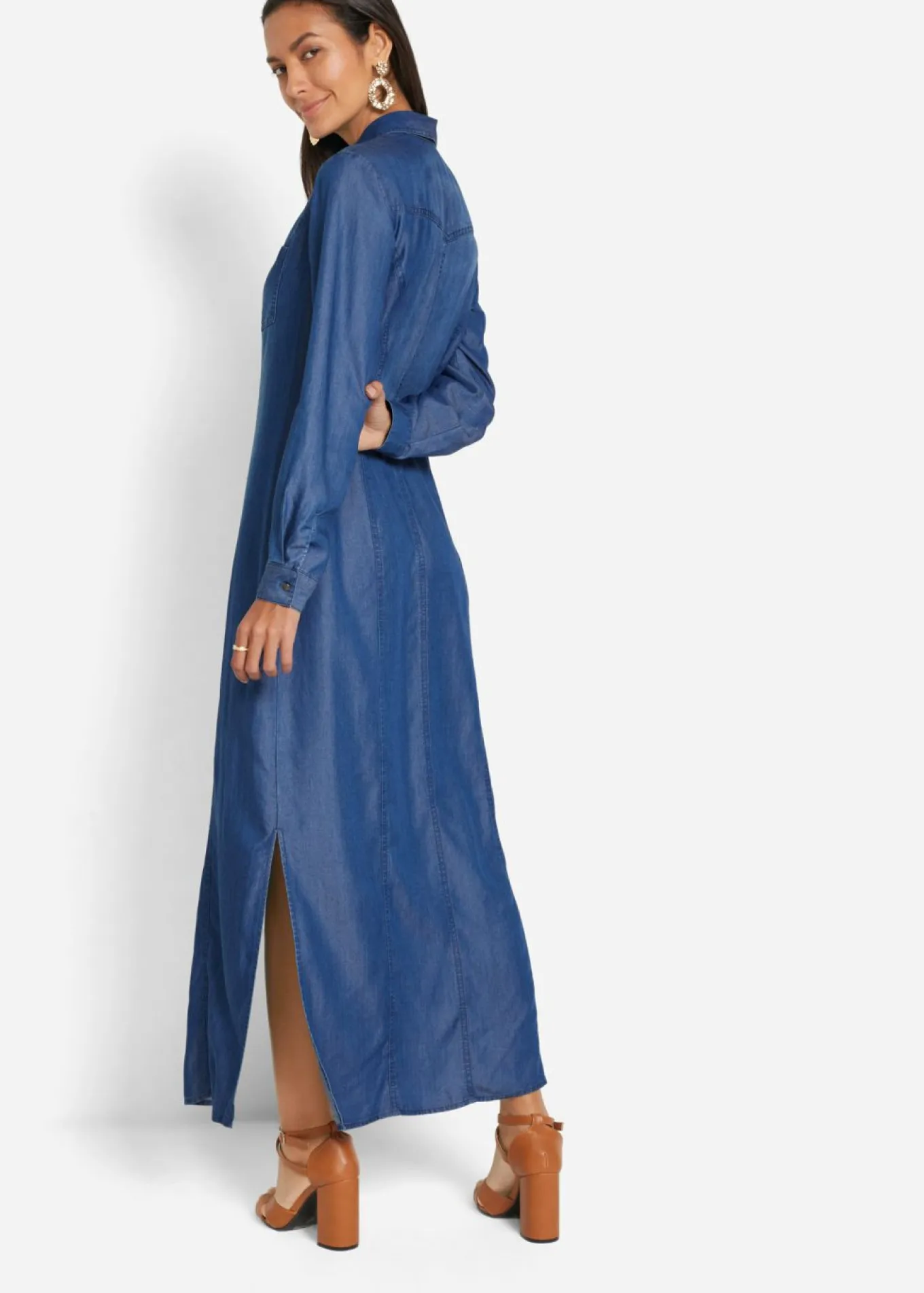 Vestido camisero de lyocell TENCEL鈩