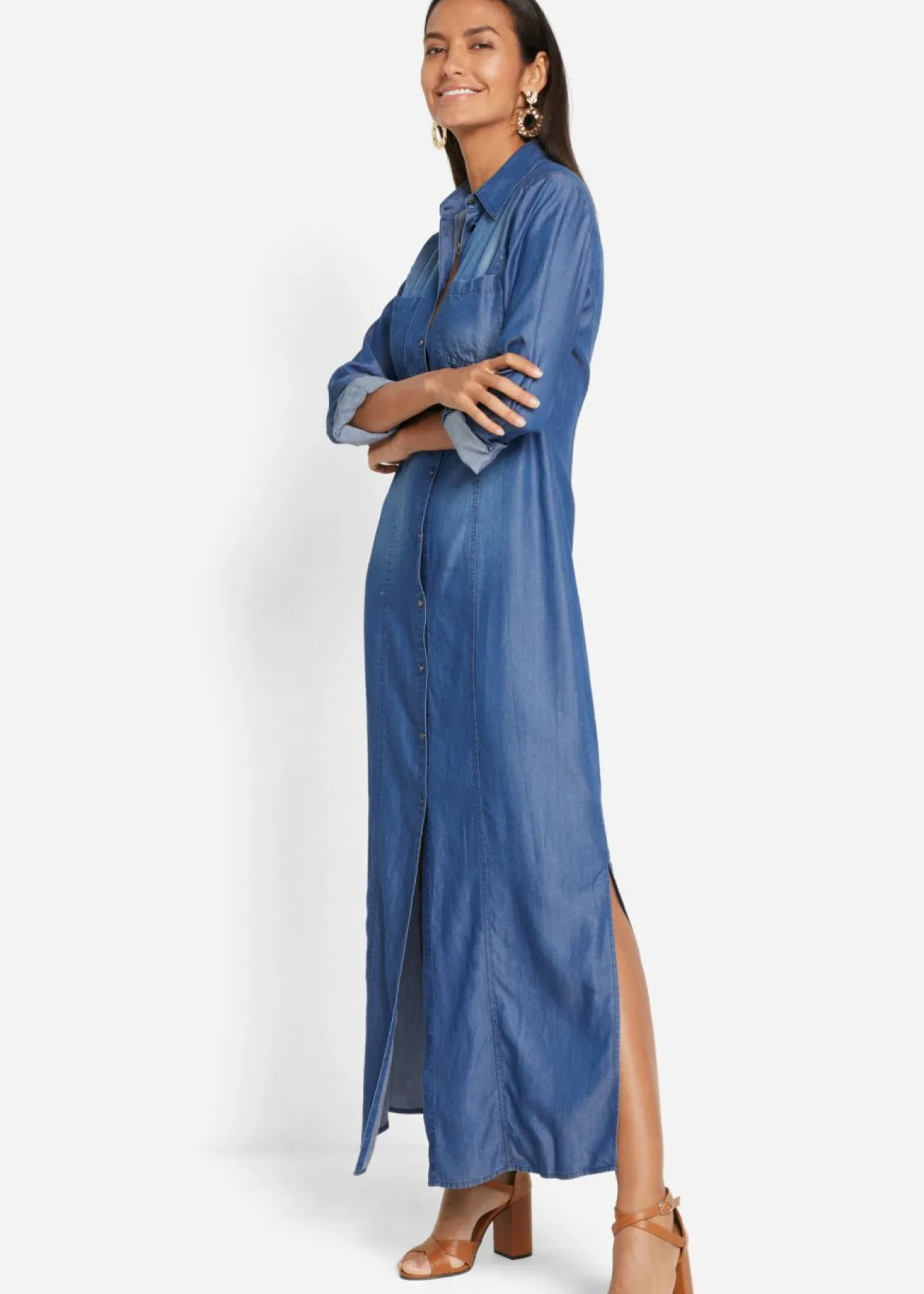 Vestido camisero de lyocell TENCEL鈩