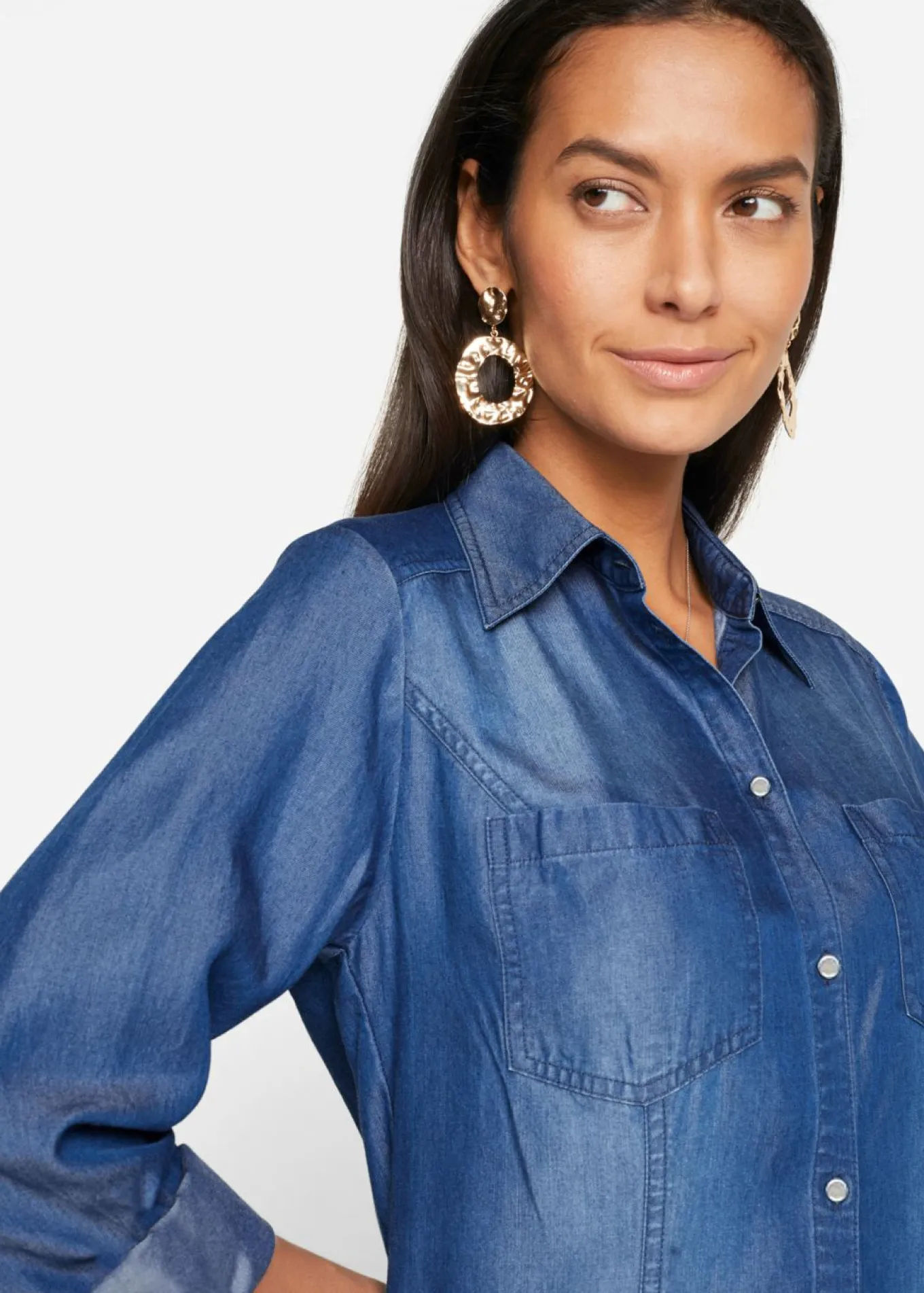 Vestido camisero de lyocell TENCEL鈩