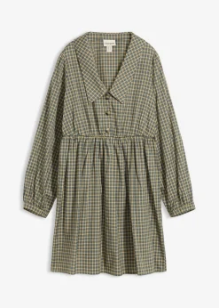 Vestido camisero de mezcla de algodón