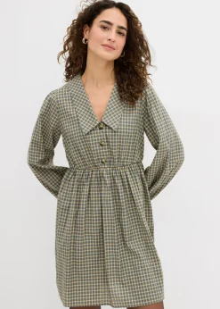 Vestido camisero de mezcla de algodón