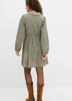 Vestido camisero de mezcla de algodón