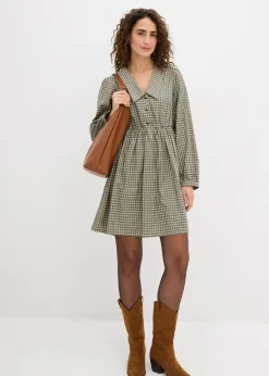 Vestido camisero de mezcla de algodón