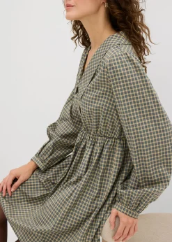 Vestido camisero de mezcla de algodón