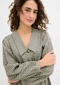 Vestido camisero de mezcla de algodón