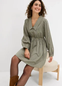 Vestido camisero de mezcla de algodón
