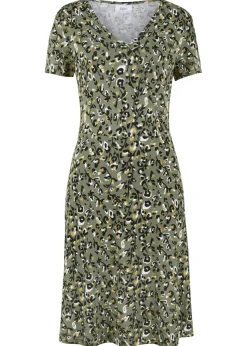 Vestido camisero de mezcla de viscosa fluida