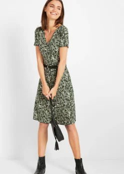 Vestido camisero de mezcla de viscosa fluida