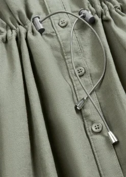 Vestido camisero de mezcla de lino y algodón