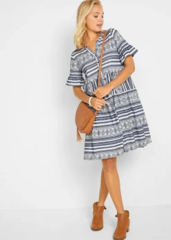 Vestido camisero de mezcla de viscosa fluida