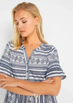Vestido camisero de mezcla de viscosa fluida