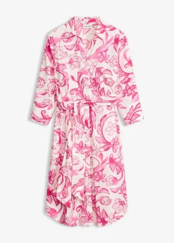 Vestido camisero de mezcla de algodón