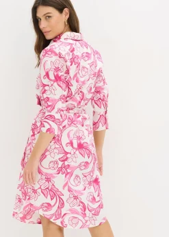 Vestido camisero de mezcla de algodón