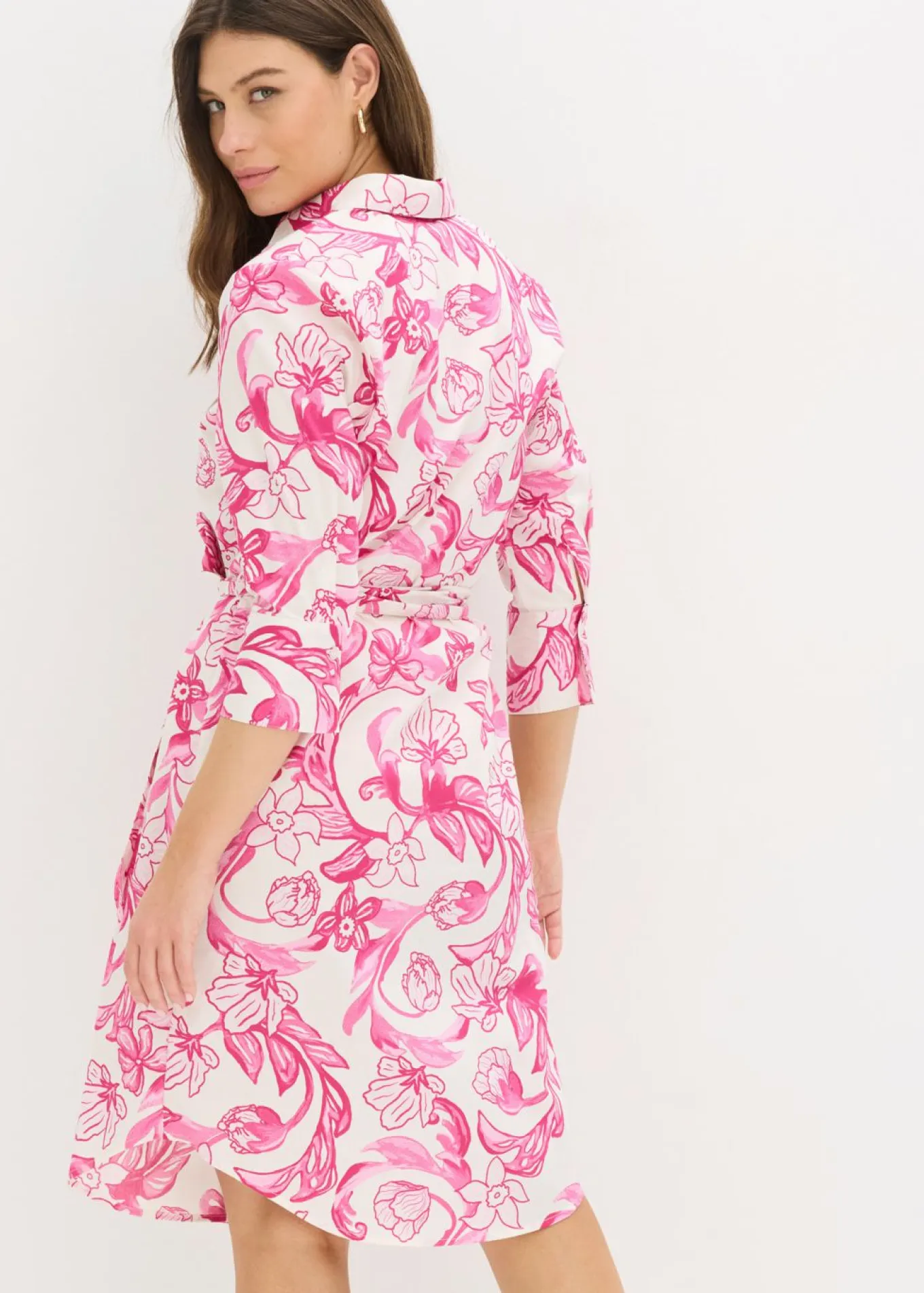 Vestido camisero de mezcla de algodón