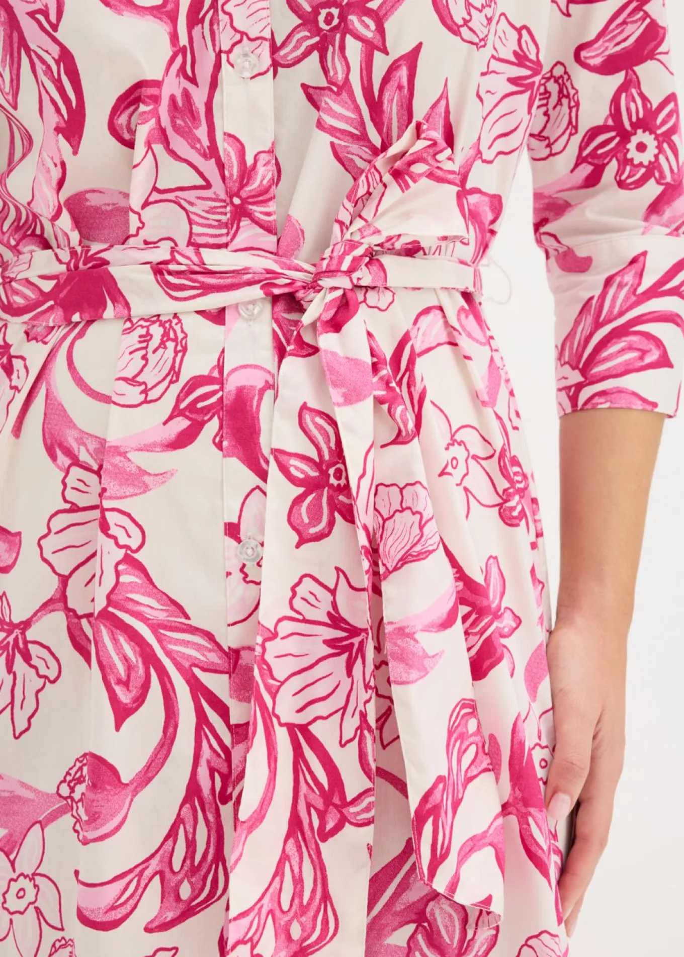 Vestido camisero de mezcla de algodón