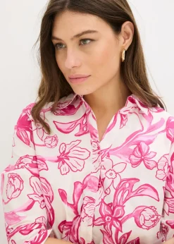 Vestido camisero de mezcla de algodón