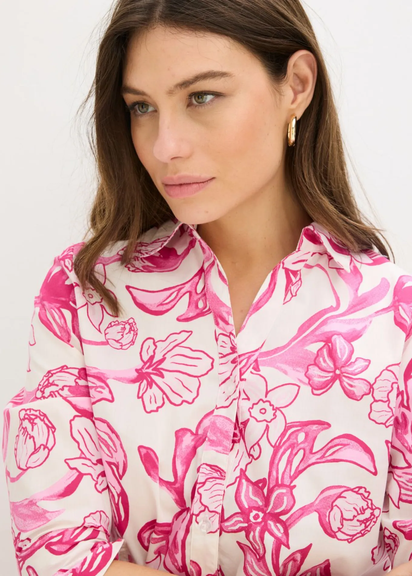 Vestido camisero de mezcla de algodón