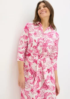 Vestido camisero de mezcla de algodón