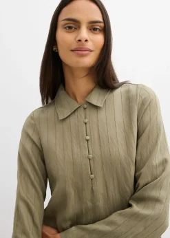 Vestido camisero de mezcla de viscosa