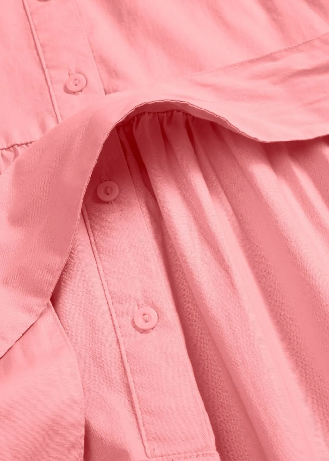 Vestido camisero de mezcla de algodón elástico