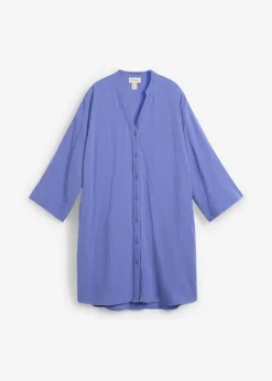 Vestido camisero de muselina