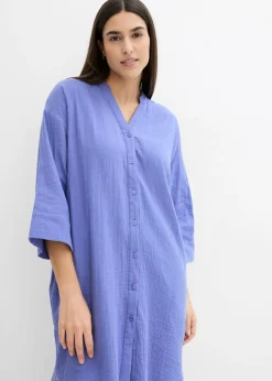 Vestido camisero de muselina
