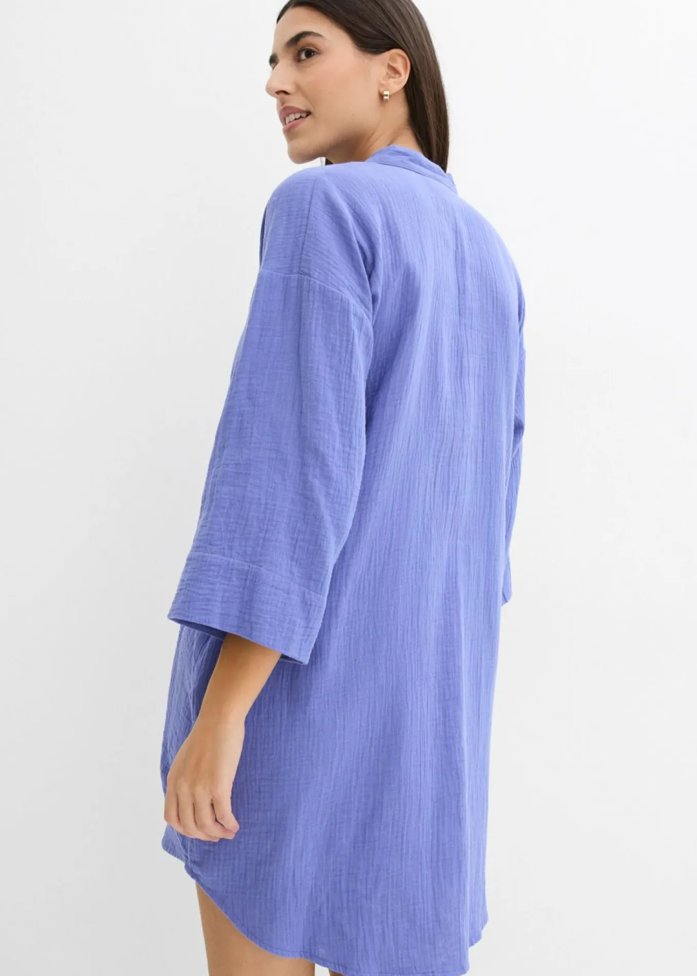 Vestido camisero de muselina