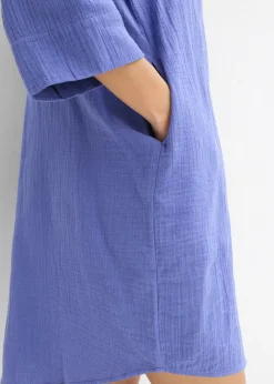 Vestido camisero de muselina