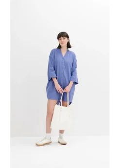 Vestido camisero de muselina