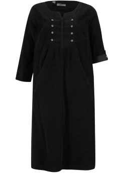 Vestido camisero de pana de algodón puro