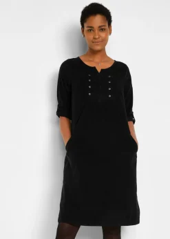 Vestido camisero de pana de algodón puro