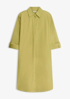 Vestido camisero de popelín de algodón