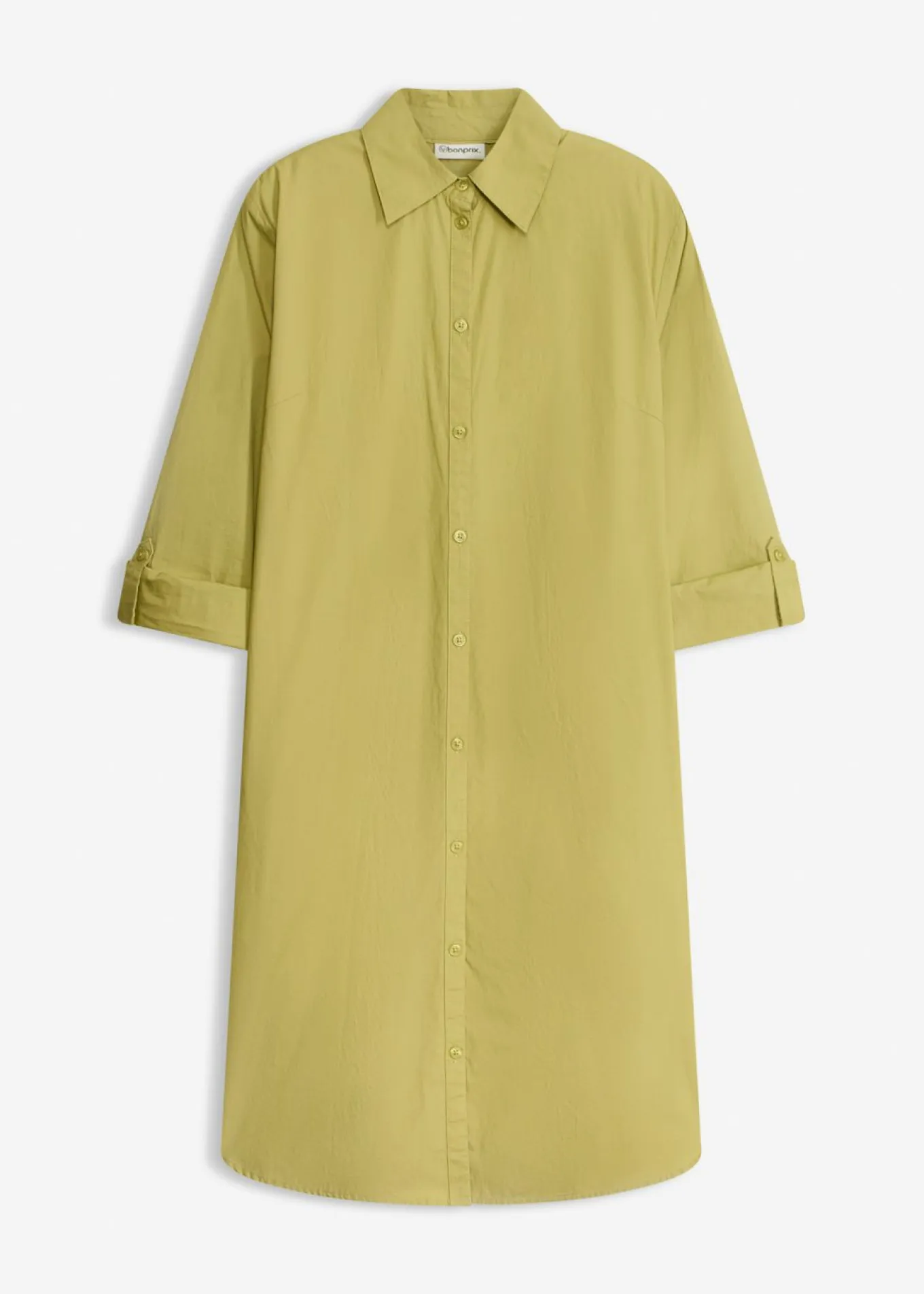 Vestido camisero de popelín de algodón