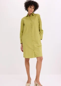 Vestido camisero de popelín de algodón