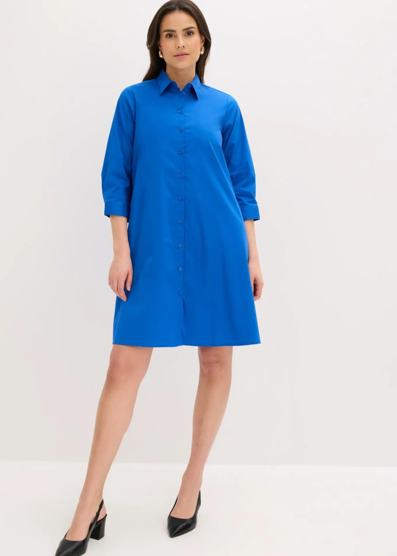 Vestido camisero de popelín