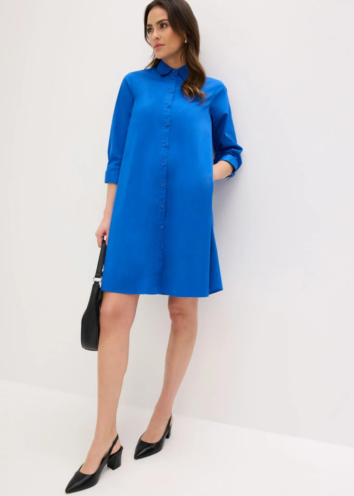 Vestido camisero de popelín