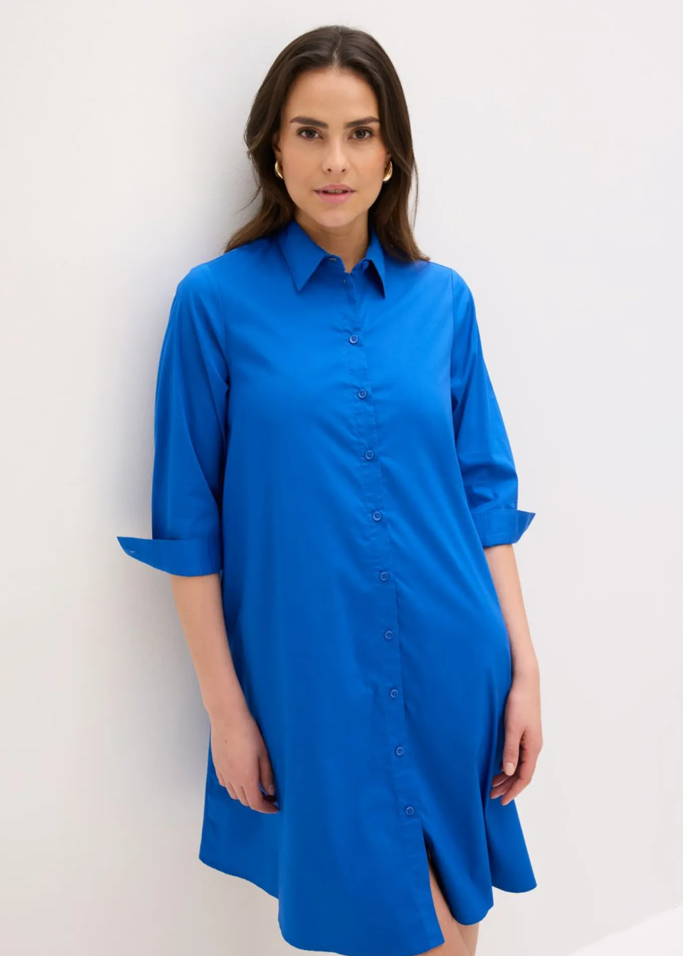 Vestido camisero de popelín